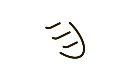 Ekmek Uzun Loaf Fırınlanmış Yemek Simgesi Canlandırması