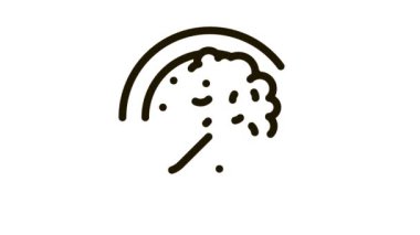 Vejetaryen Yemek Simgesi Canlandırması