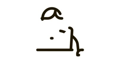 Adam Dizüstü Bilgisayar Simgesi Canlandırması Çalıyor