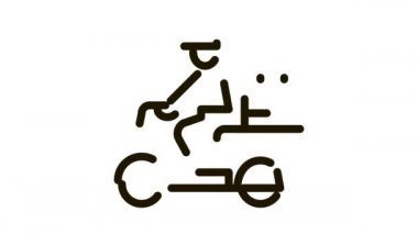 Motosiklet Simgesi Canlandırmasında Kurye Teslimatı