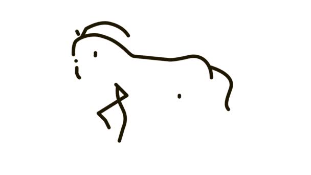 Animace ikon koňských zvířat — Stock video