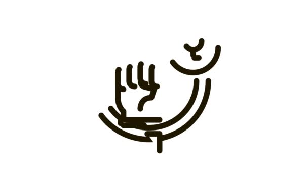 Fist Female Mark Icon Animation — 图库视频影像
