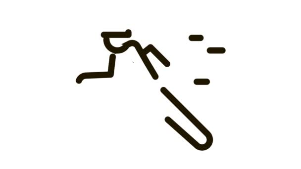 Анимация значка бегущего игрока — стоковое видео