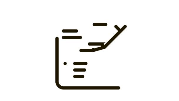 Pen Writing On Paper List Agile Element Icon Animation — Stock Video