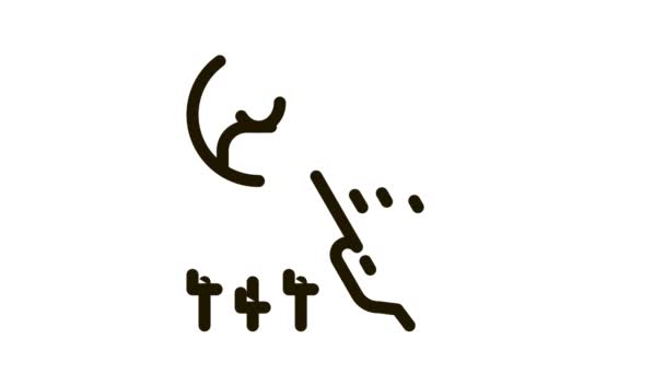 Configuración de la mano y hombre silueta ágil icono de animación — Vídeo de stock