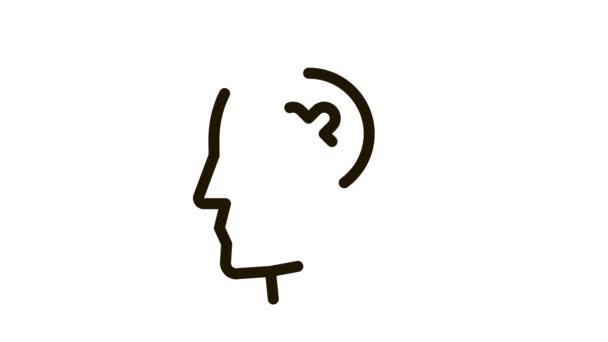 Renouncement Sign In Man Silhouette Mind Icon Animation — Stock Video