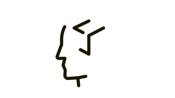 Кубик фігура в людині силует розум іконка анімація — стокове відео