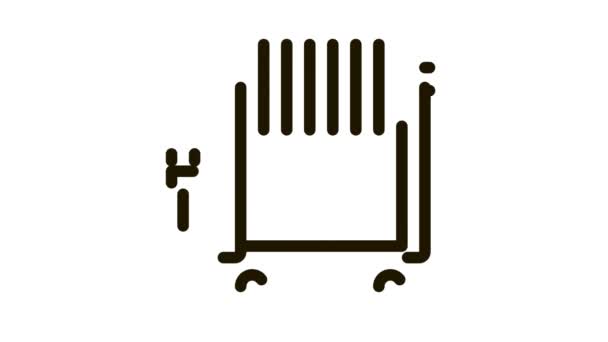 Икона системы обогрева переносных масляных радиаторов — стоковое видео