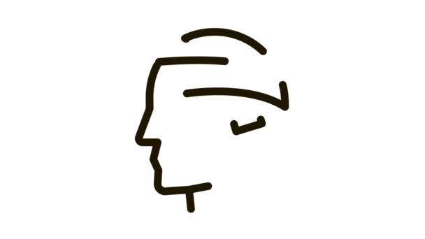 Bandaged Head Man Silhouette Cefalee Icon Animation — Videoclip de stoc