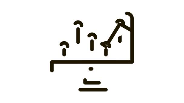Gráfico em Monitor de Computador Animação de Ícone Financeiro — Vídeo de Stock