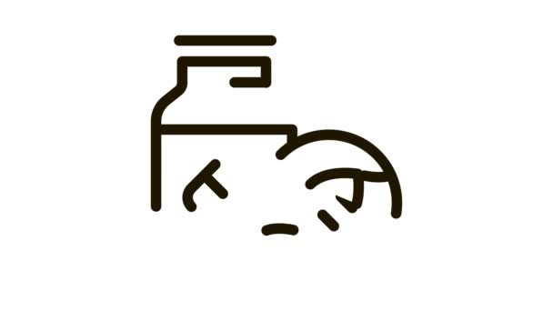 Medical Pill Bottle Biohacking Icon Animation — Stock Video