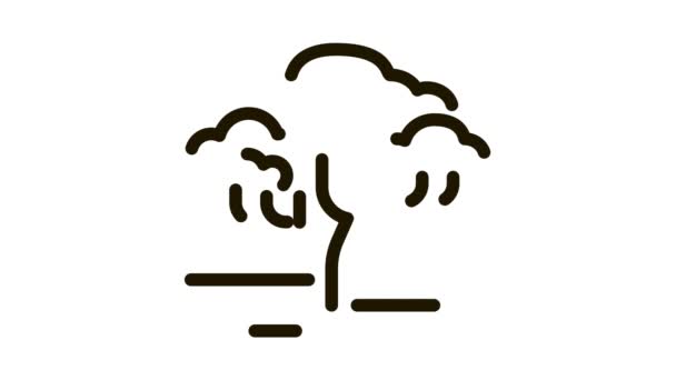 Savanna Tree ikon animáció — Stock videók