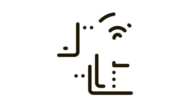 Смартфон и домашний телефон Wi-Fi Connection Icon Animation — стоковое видео