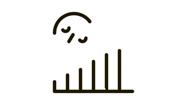 Animace ikon rostoucí statistiky úroků — Stock video