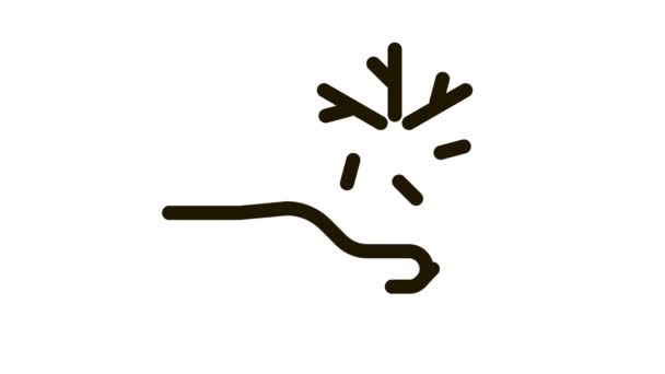 Animación Icono de signo de copo de nieve de lujo — Vídeo de stock
