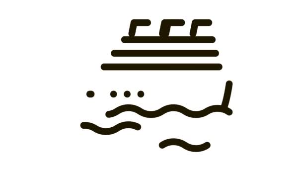 Icono de nave de crucero animación — Vídeos de Stock