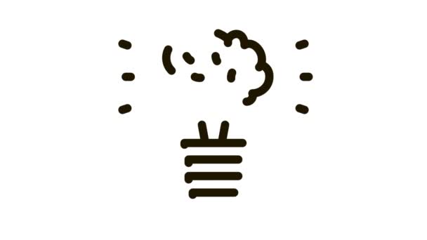Анимация икон Brain Idea Lamp — стоковое видео