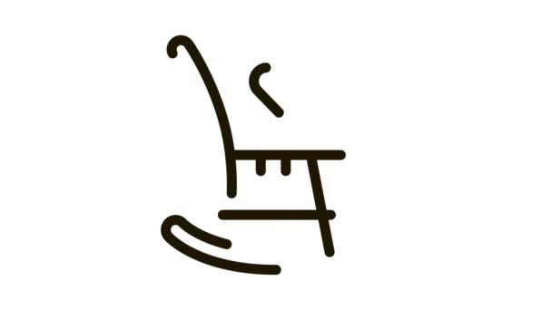 Rocking Chair Εικονίδιο Κινούμενο — Αρχείο Βίντεο