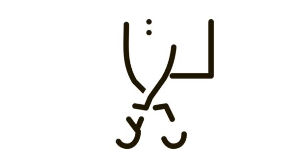 Animace ikon řezání nůžek — Stock video