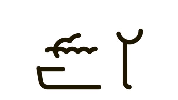 Animace ikon lžičky s jídlem — Stock video