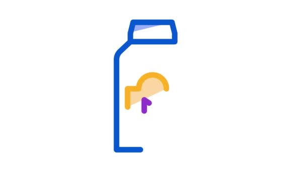 Plechovka od mléka s rukojetí Animace ikon — Stock video
