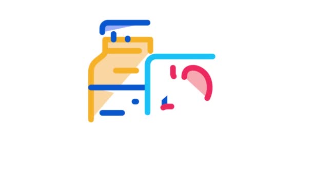 Medicine vial for stomach Icon Animation — Stock Video
