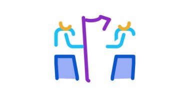 İnsanlar rulo halı taşır Simge Canlandırması