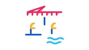 Güneş şemsiyesi altındaki yerler Simge Canlandırması