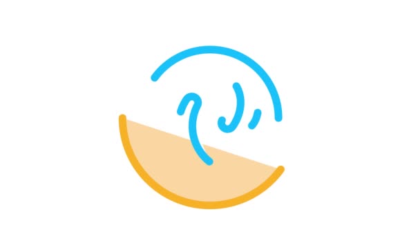 Gelijkmatig verdeeld mayonaise op plaat Icoon Animatie — Stockvideo