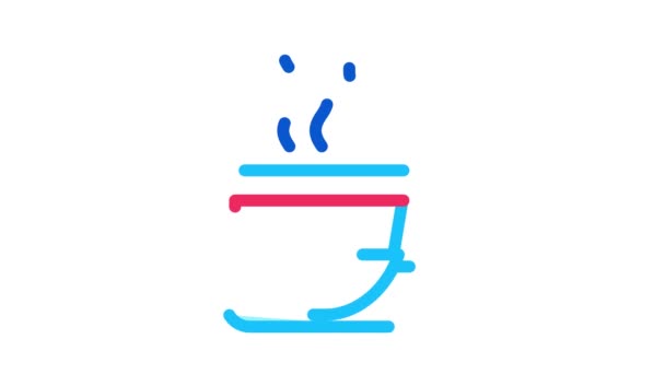 Heiße Tasse Tee Icon Animation — Stockvideo
