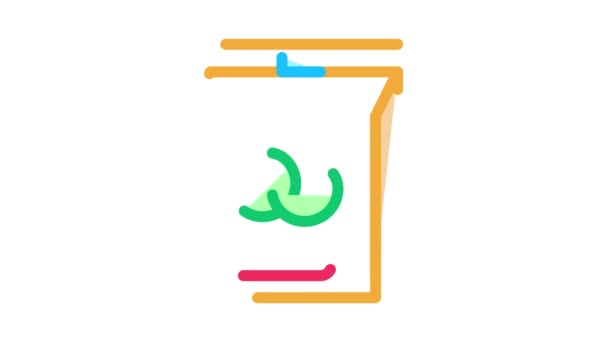 Green tea bag Icon Animation — Stock Video