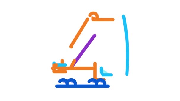Truck mounted crane Icon Animation — Stock Video