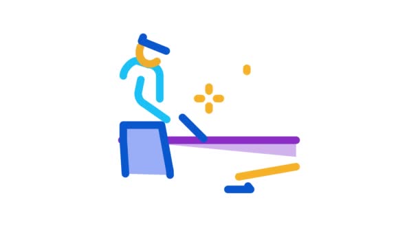 Carpet cleaner worker Icon Animation — Stock Video