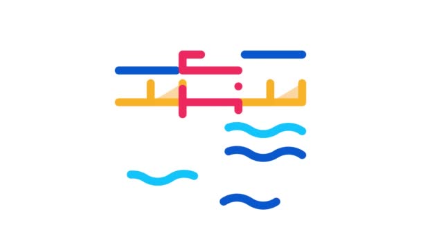 Poolladder Pictogram Animatie — Stockvideo