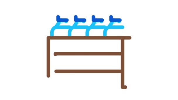 Låda med flaskor mjölk ikonen Animation — Stockvideo