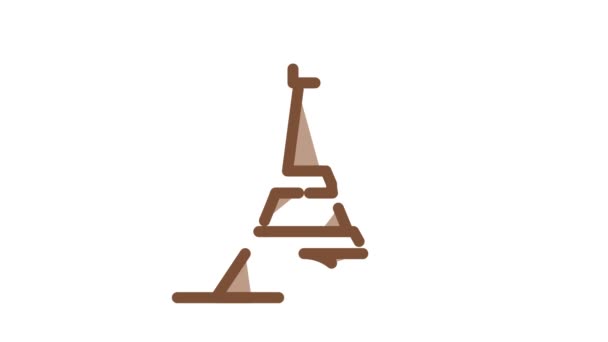 Torre Eiffel icono de animación — Vídeos de Stock