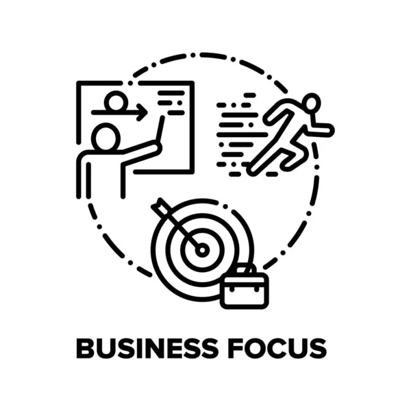 Concept vectoriel Business Focus Illustrations noires — Image vectorielle