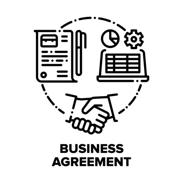Υπογραφή Επιχειρηματικής Συμφωνίας Χρώμα έννοιας διάνυσμα — Διανυσματικό Αρχείο