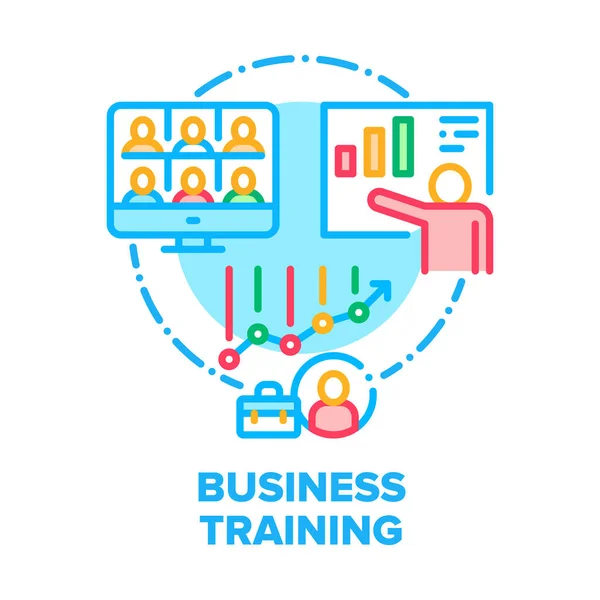 Business Training Webinar Vector Concept Farbe — Stockvektor