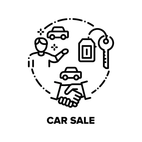 Bilförsäljning och köp vektor koncept svart Illustrationer — Stock vektor