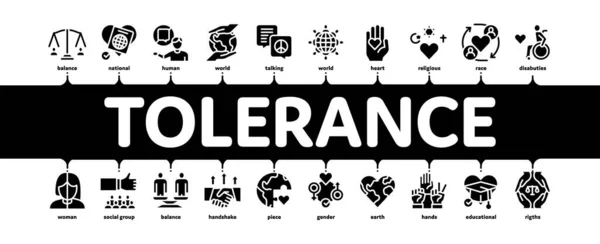 Tolerance And Equality Minimal Infographic Banner Vector — Stock Vector