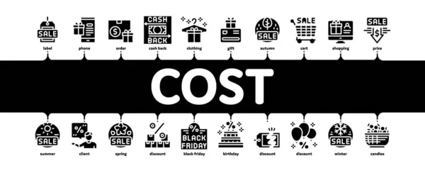 Vecteur minime de bannière d'infographie de vente de réduction des coûts — Image vectorielle
