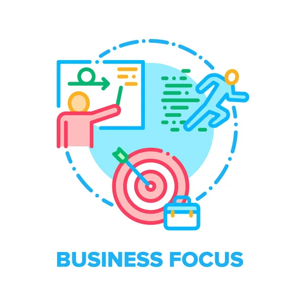 Business Focus Vector Concept Illustration des couleurs — Image vectorielle