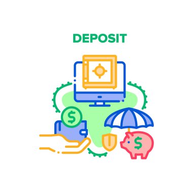 Mevduat Finans Vektörü Renk İllüstrasyonuName