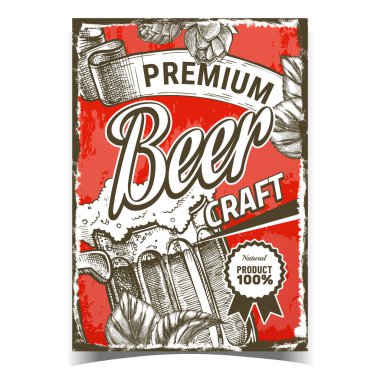 Bira Sanatı İçeceği Yaratıcı Reklam Posteri Vektörü
