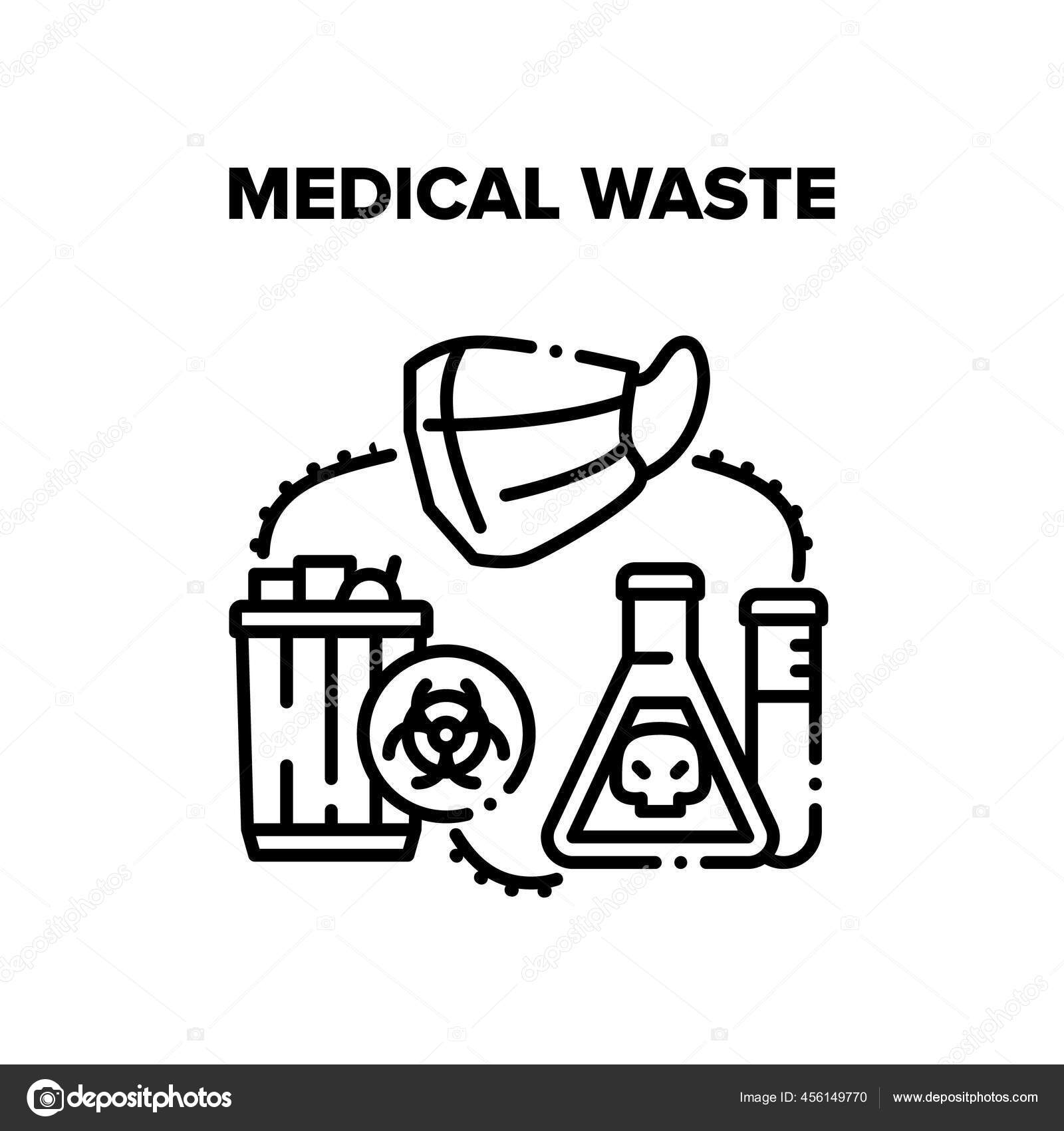 Medical Waste Vector Black Illustrations Stock Vector by ©pikepicture