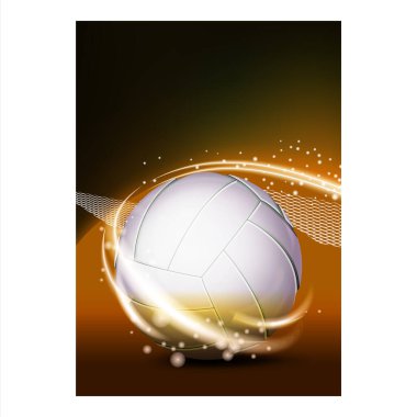 Voleybol Spor Oyunu Davetiyesi Poster Vektörü İllüstrasyonu