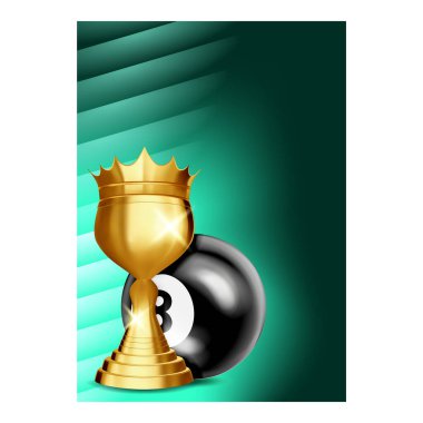 Bilardo Piramit Şampiyonlar Kupası Flyer Vektörü