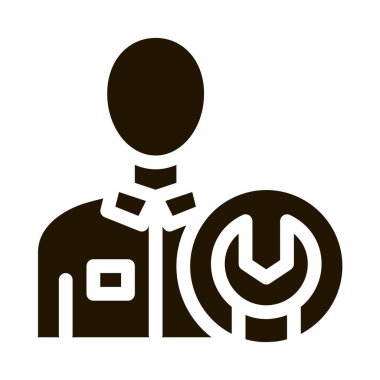 Tamirci anahtarı sembol vektörü. Tamirci anahtarı tabelası. izole edilmiş sembol çizimi