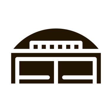 Hangar Binası sembol vektörü. Hangar İnşaat İşareti. izole edilmiş sembol çizimi